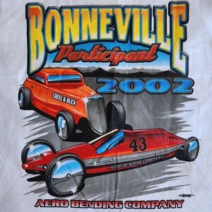 Vintage Bonneville 2002 Speed Week Salt Flats Participant White M Graphic TShirt